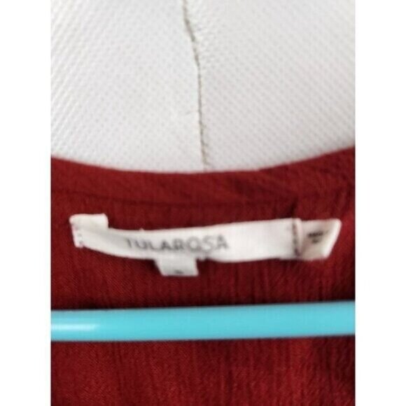 Tularosa Womens Sleeveless Tunic Top Small Red Beaded Crochet BOHO Coquette - Picture 5 of 9